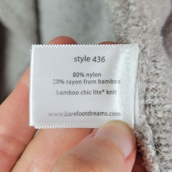 Barefoot Dreams Bamboo Chic Lite Calypso wrap gray open front cardigan sweater - Picture 8 of 9